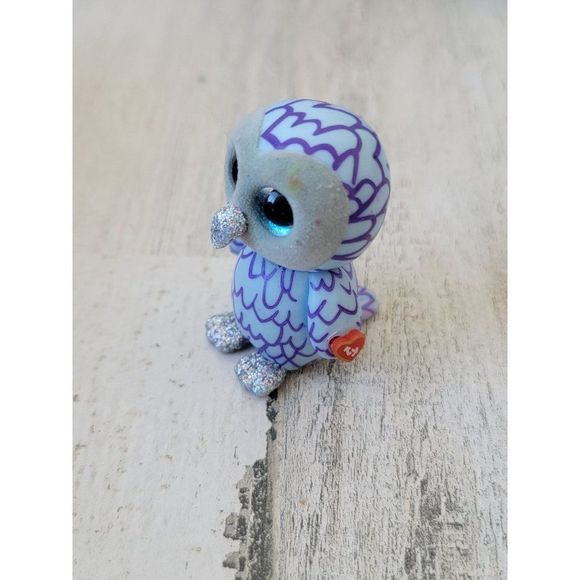 Ty Beanie Baby purple owl toy figure glitter - Picture 2 of 6